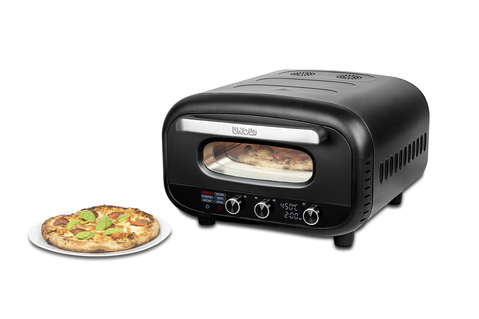 UNOLD Don Alfredo Pizzaofen 1700 W mit Pizzastein Schwarz