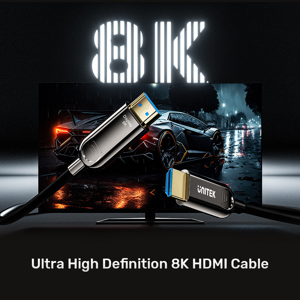 Unitek C11085GY01-10M HDMI 2.1 10 m 48 Gbit/s Schwarz