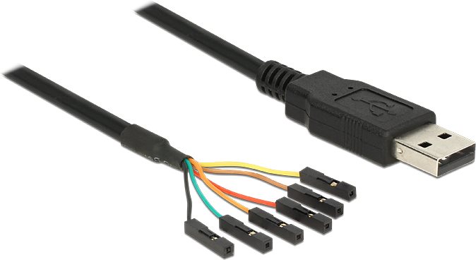 DeLock Converter USB2.0 > Serial-TTL 6 pin pin header connector individually 1,8 m (5 V) (83786)