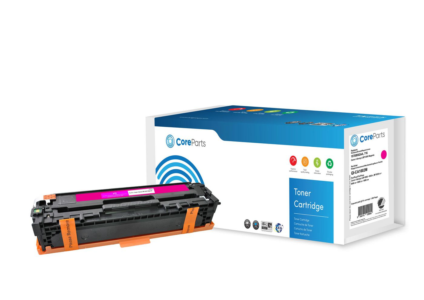 CoreParts Tonerpatrone Magenta (Alternative zu HP CB543A)