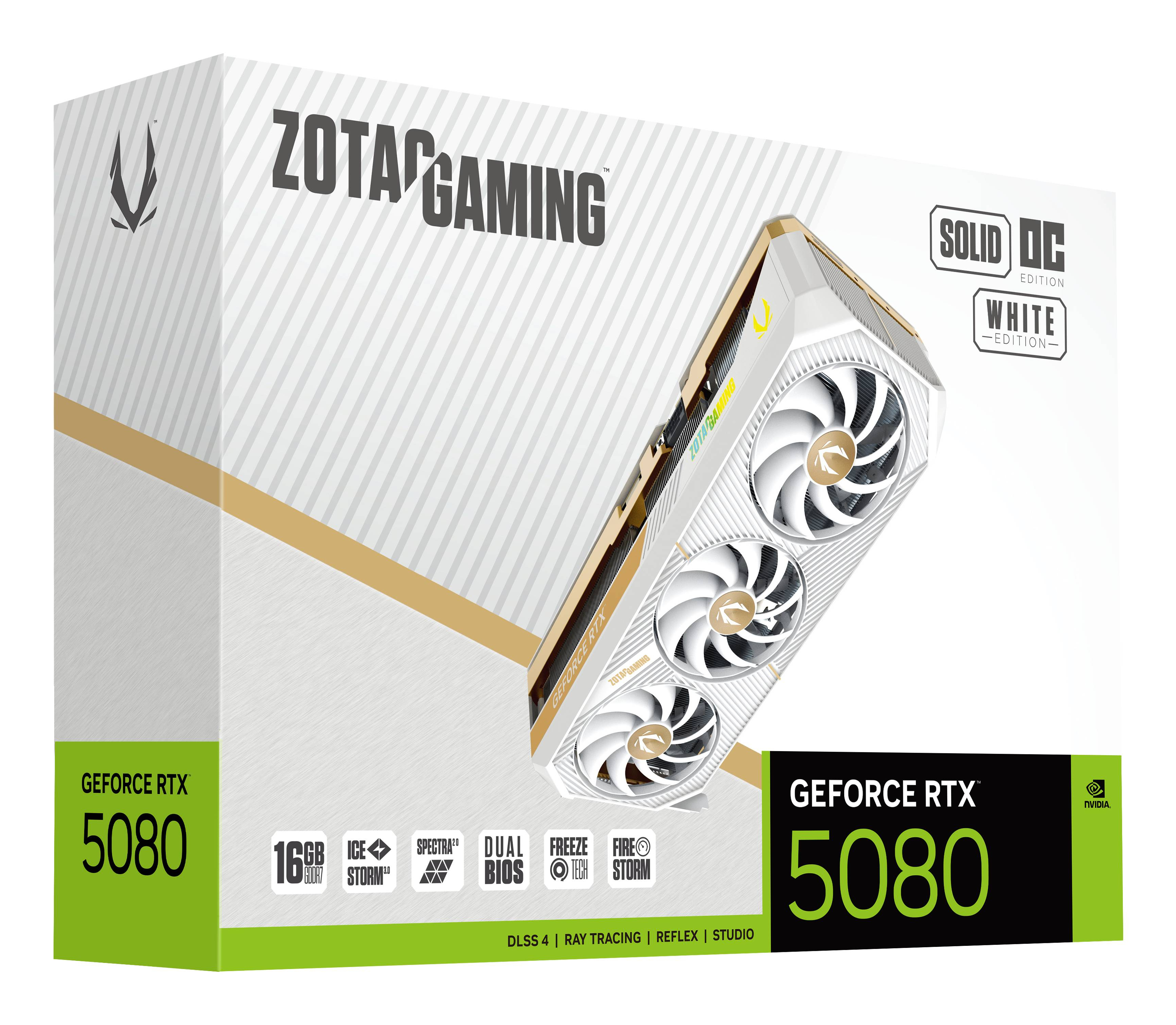 Zotac ZOTAC GAMING GeForce RTX 5080 SOLID OC 16 GB GDDR7 PCIe 5.0 x16 Weiß