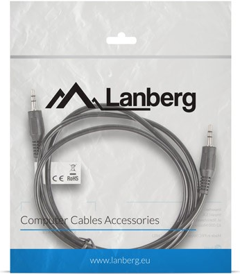 LANBERG KABEL STEREO MINIJACK (M) - MINIJACK (M) 1.2M (CA-MJMJ-10CC-0012-BK)