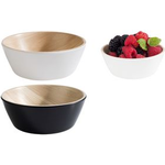 APS Schale FRIDA, 0,25 Liter, schwarz aus Melamin, innen mit Holzoptik, Höhe: 45 mm, - 1 Stück (84606)