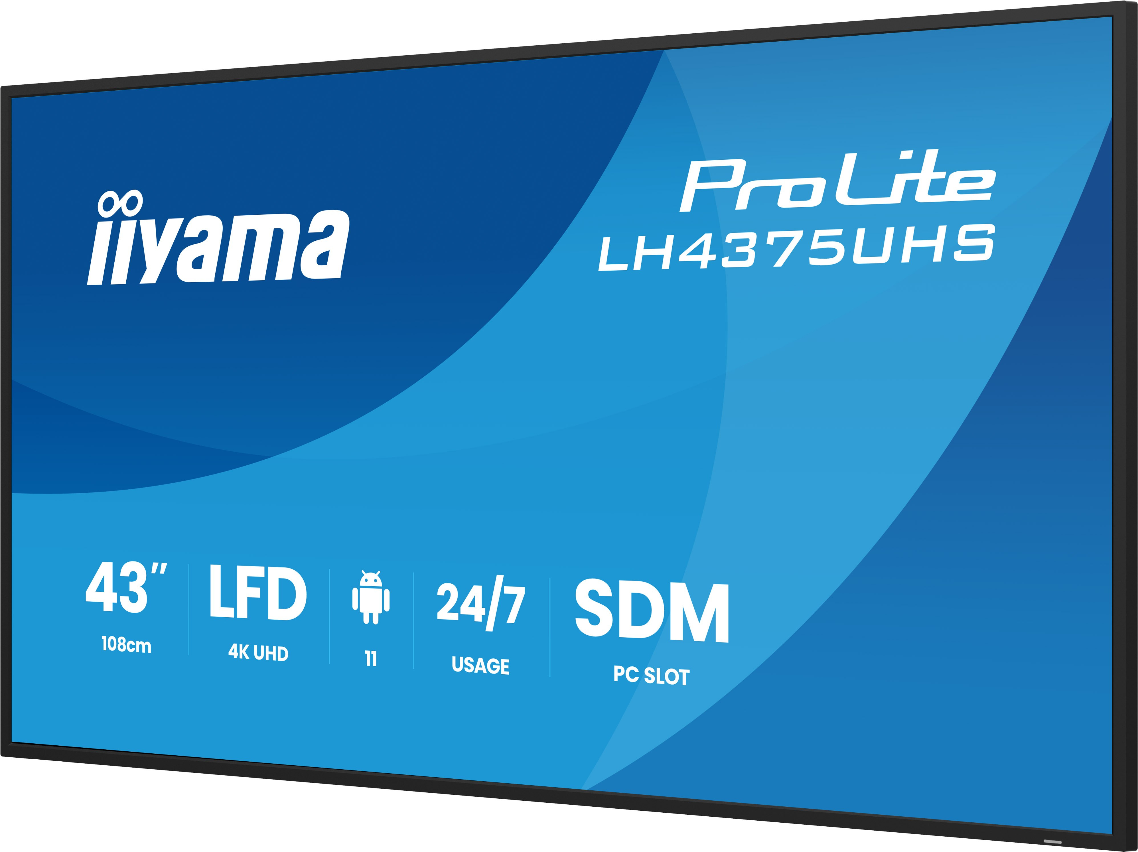 iiyama ProLite LH4375UHS-B2AG 43" 4K UHD IPS Digital Signage Display Schwarz
