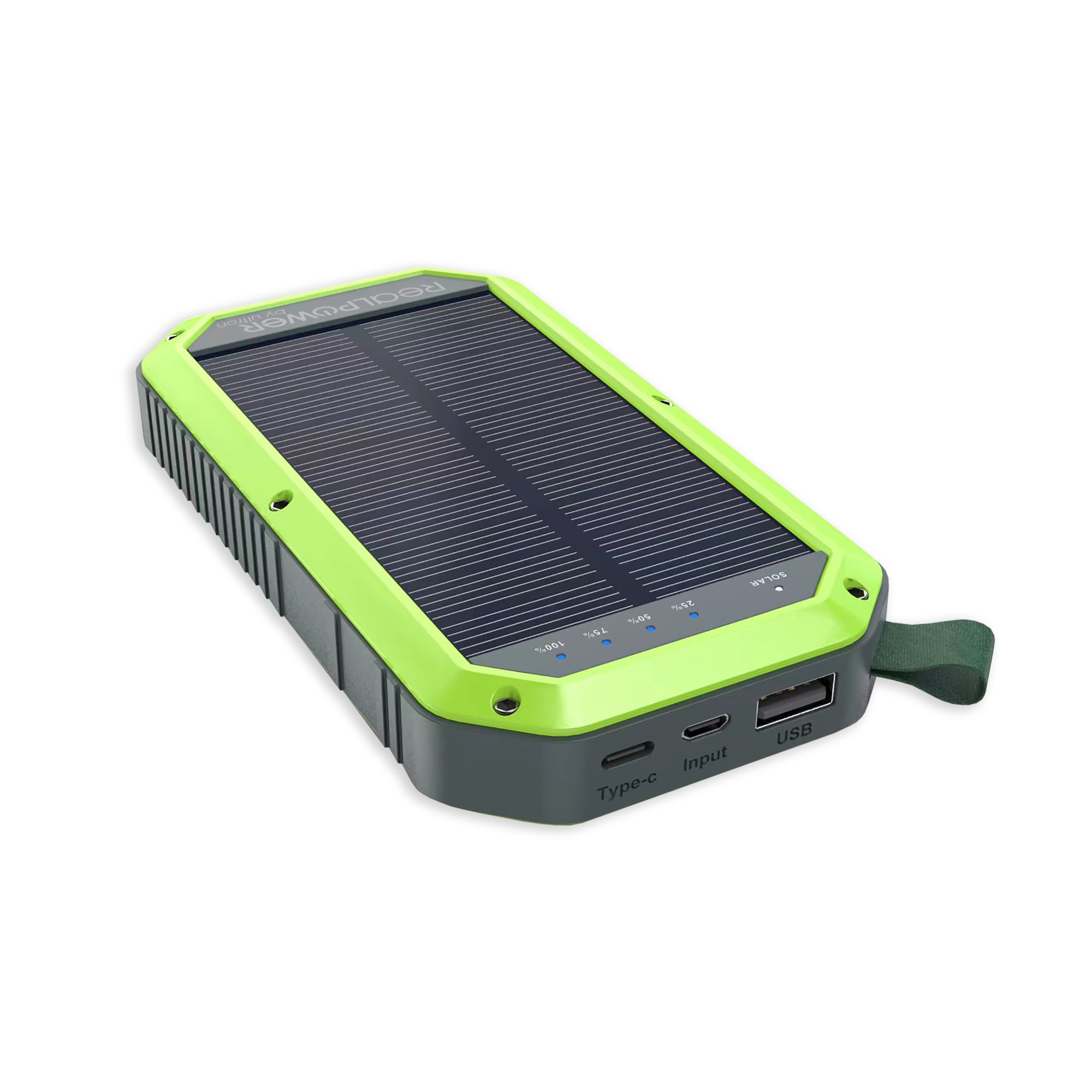 RealPower PB-10000 Powerbank 10000 mAh Schwarz, Grün