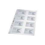 LEITZ Visitenkarten-Prospekthülle für 16 Karten, A4, PP glasklar, 0,11 mm, seitlich offen, dokumentenecht (4758-30-03)