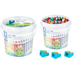 STAEDTLER Hexagonal-Buntstift buddy, 36er Eimer + Spitzer Der ideale erste Kinderbuntstift! 7,60cm (3") 1: Bunt-, Wachsmal - 1 Stück (140 C36)