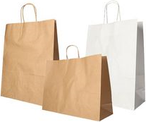 PAPSTAR Papier-Tragetasche, 270 x 320 x 170 mm, braun aus Kraftpapier, 70 g/qm, Tragkraft: 5 kg, mit Tragekordel - 1 Stück (88847)