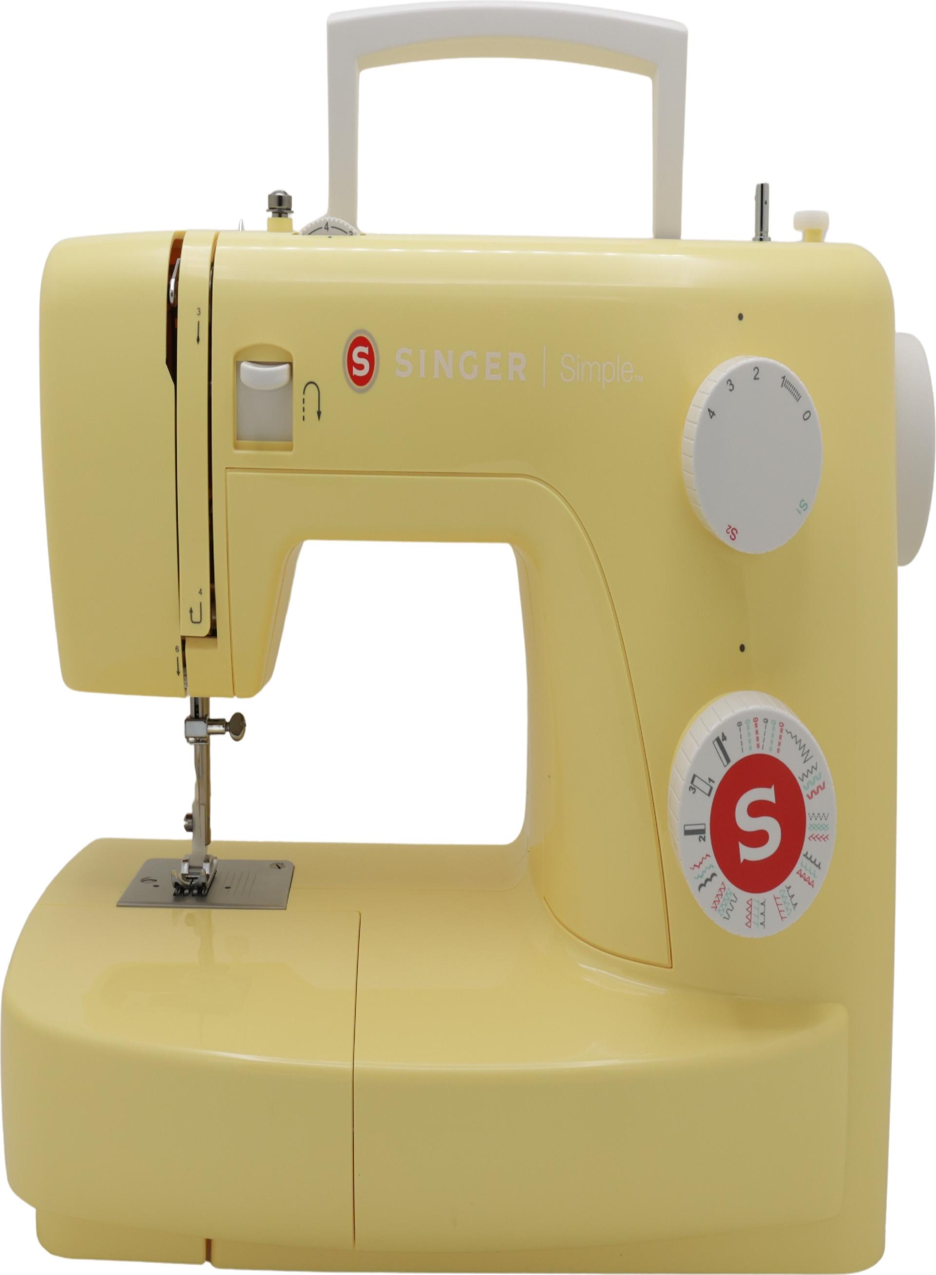 Singer Simple 3223Y Nähmaschine 23 Stiche 4-Stufen-Knopfloch Freiarm Gelb