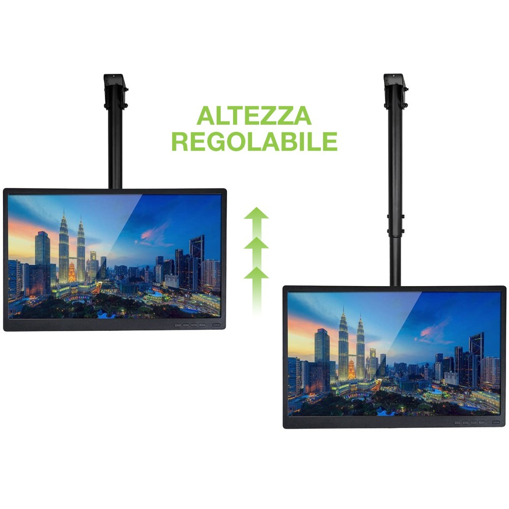 Techly ICA-CPLB-946S Teleskop-Deckenhalterung 37"–70" 50 kg Schwarz