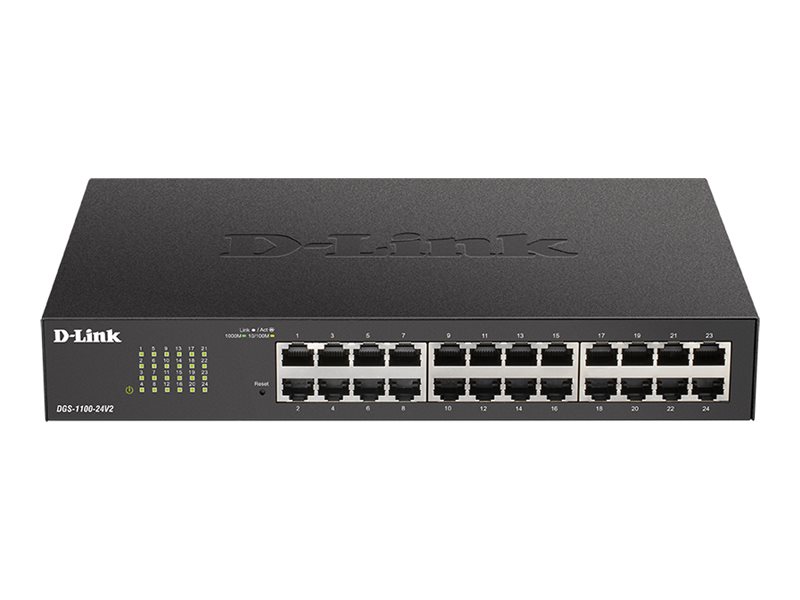 D-Link DGS-1100-24V2 Smart Gigabit Switch 24 Ports Schwarz, Grau