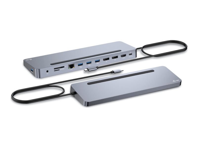 i-Tec USB-C Metal Ergonomic 11-in-1 Dockingstation 3x 4K Display PD 100 W Silber