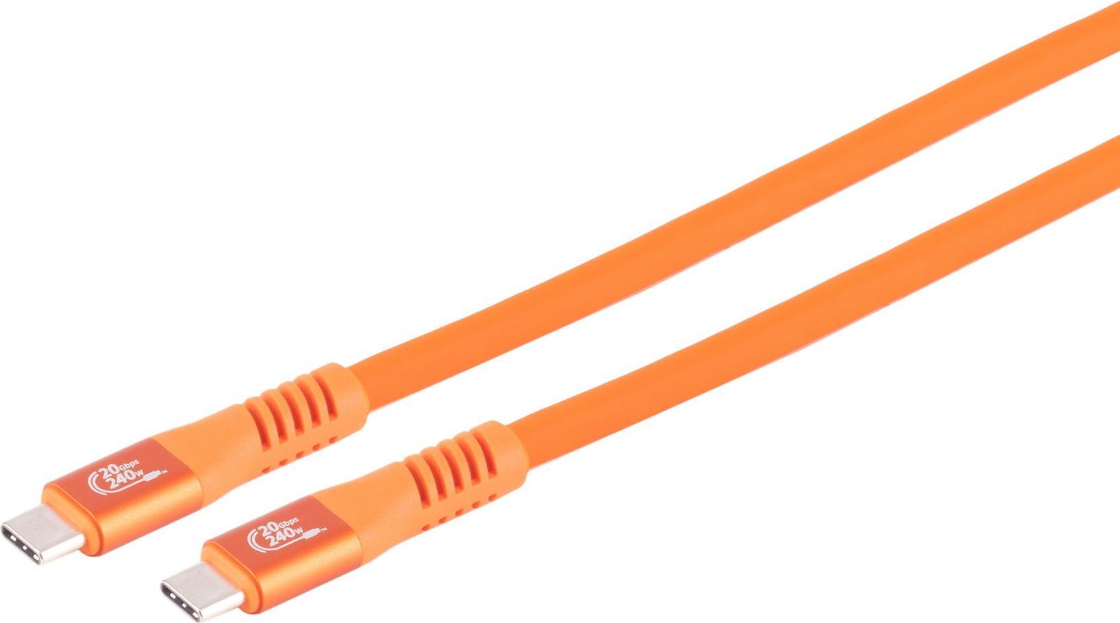 S/CONN maximum connectivity USB-C® Ladekabel, 3.2, 240W, orange, 1m (14-77027)