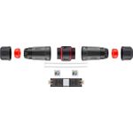 Goobay Outdoor (IP68) Netzwerkkabel-Verbinder, CAT 6 ungeschirmt, UTP - staub- und wasserdicht, Klemmleiste für LSA Montage (werkzeugfrei) (44415)