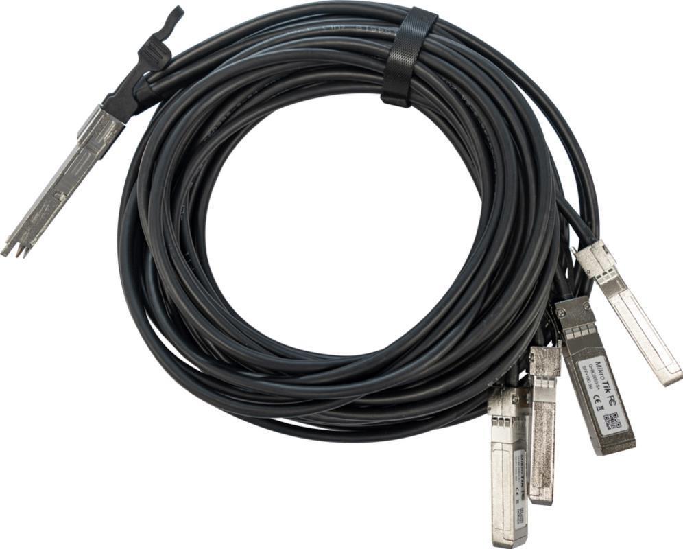 Mikrotik Q+BC0003-S+ Glasfaserkabel 3 m QSFP+ 4x SFP+ Schwarz (Q+BC0003-S+)