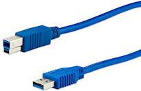 e+p CC 302. Kabellänge: 1,5 m, Anschluss 1: USB A, Anschluss 2: USB B, USB-Version: 3.0 (3.1 Gen 1), Steckerverbindergeschlecht: Männlich/Männlich, Produktfarbe: Blau (CC302)