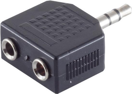 shiverpeaks BASIC-S Audioadapter 3,5 mm Klinkenstecker - 2 x 3,5 mm Klinkenkupplung, stereo, im Polybeutel mit Euro- (BS57080)