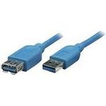 USB3.0 Verlängerungskabel Stecker Typ A - Buchse Typ A, Blau 0,5 m Hersteller: Techly (ICOC-U3-AA-005-EX)