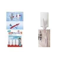 tesa Powerstrips Haken SMALL Trend, weiß aus hochwertigem Kunststoff, mehrfach verwendbar, - 1 Stück (57559-00000-01)