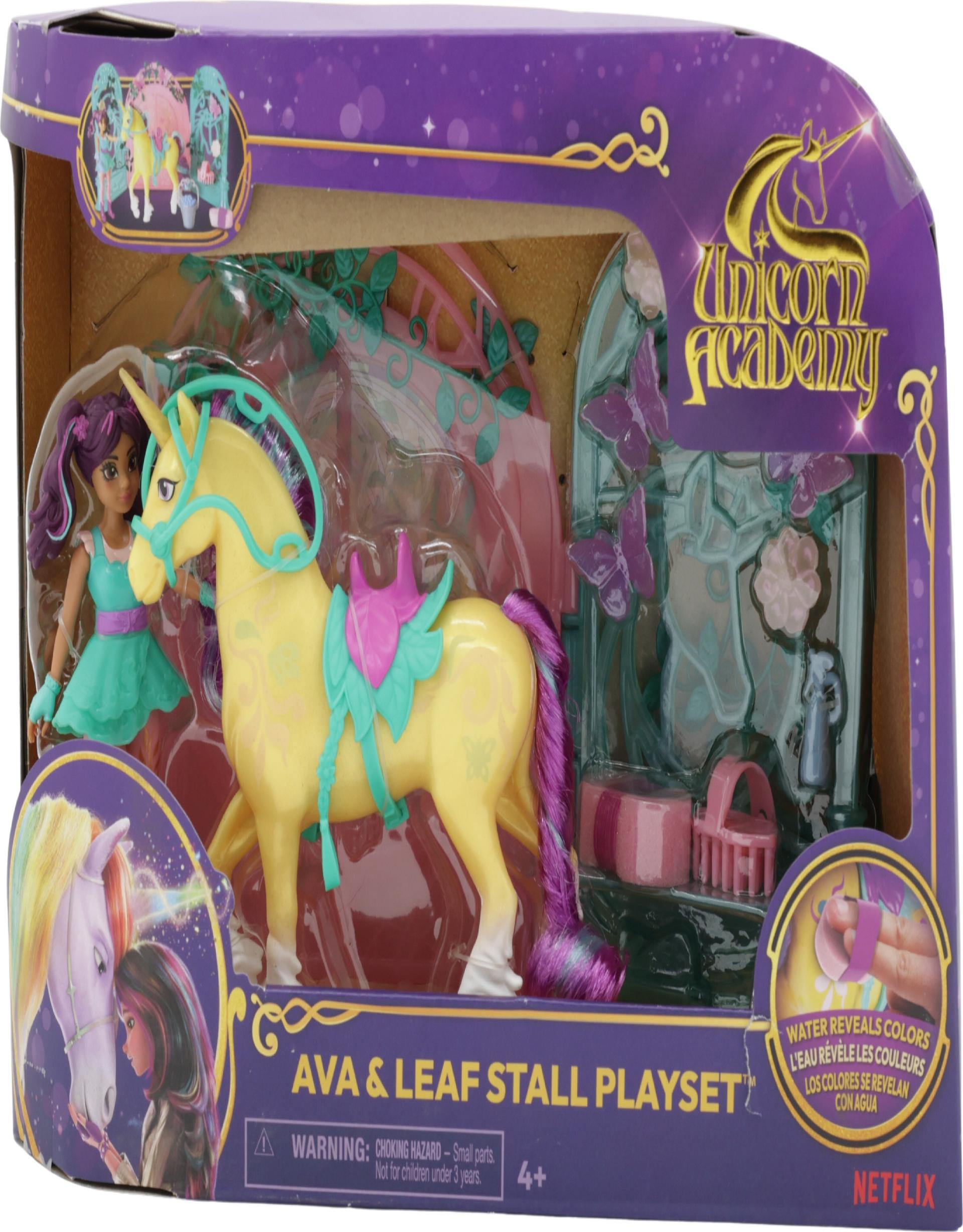 Spin Master Unicorn Academy Ava & Leaf Stall Spielset mit Figuren und Accessoires