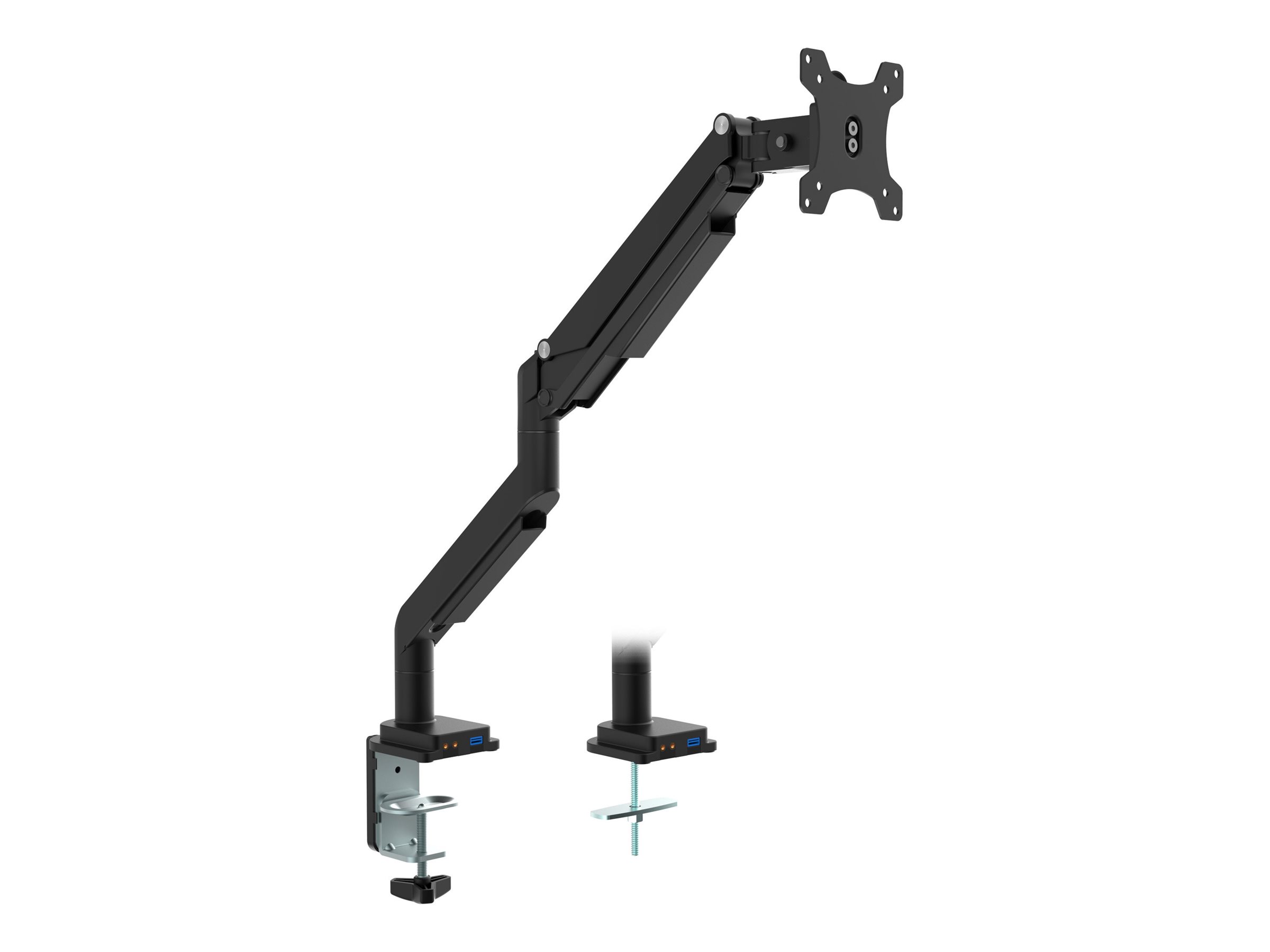 InLine Tischhalterung mit Lifter und USB/Audio für Monitore 17"-32" max. 9 kg Schwarz