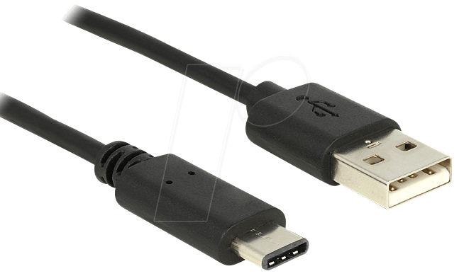 DELOCK Kabel USB 2.0 Typ-A Stecker > USB Type-C? 2.0 Stecker 0,5 m schwarz (83326)