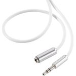 SpeaKa Professional SP-7870520 Klinke Audio Verlängerungskabel [1x Klinkenstecker 3.5 mm - 1x Klinkenbuchse 3.5 mm] 1.00 m Weiß SuperSoft-Ummantelung (SP-7870520)