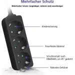 Helos Steckdosenleiste CLASSIC, 3-fach, schwarz, 5,0m, ohne Schalter Robustes klassisches Design , 5,0m Zuleitung , Leiterquerschnitt: 1,5 mm² , Kabeltyp: H05VV-F 3G1.5mm , ohne Schalter , 3 Schutzkontaktsteckdosen 45° gedreht , mit Berührungsschutz , belastbar bis zu 16 A/230V (4000 Watt) , VDE, CE und GS-Zertifiziert , Farbe: schwarz (262802)