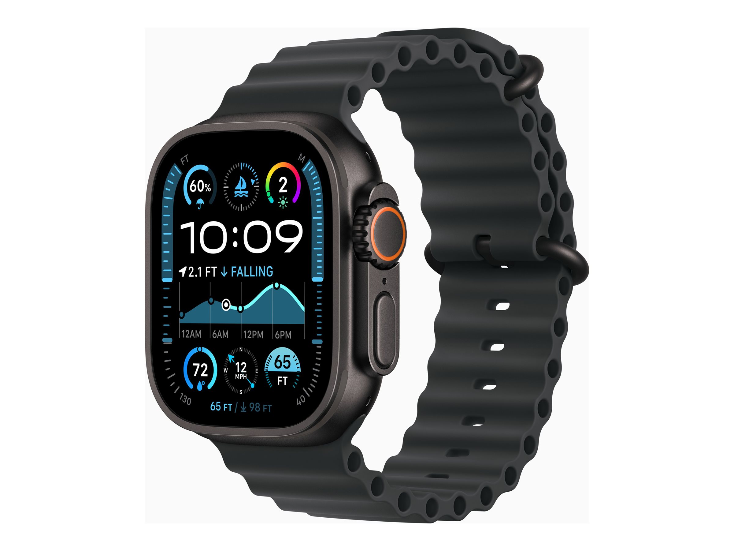 Apple Watch Ultra 2 GPS + Cellular 49mm Black Titanium Case mit Black Ocean Band (MX4P3FD/A)
