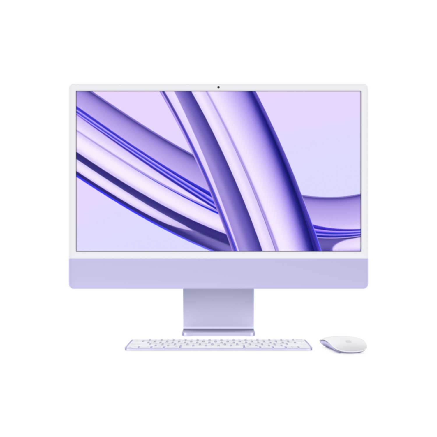 APPLE iMac Z19P 59,62cm 23,5Zoll Apple M3 8C CPU/10C GPU/16C N.E. 8GB 256GB SSD Gbit Eth. MM MaKey TID DE - Violett (Z19PD/A)