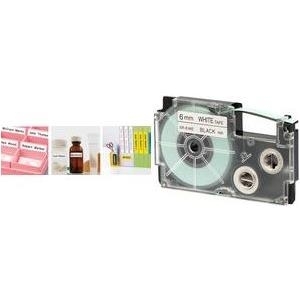 Schriftband für CASIO Label Printer, 6 mm breit, 8 m lang schwarz auf gelb (XR-6YW)