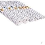 HERMA Buchschutzfolie, selbstklebend, 400 mm x 1 m transparent, glänzende Folie aus PP, Gitterlinien auf dem (7001)