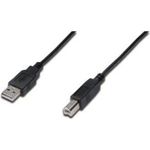 Assmann/Digitus USB Anschlusskabel, 1.8m USB Anschlusskabel, Typ A - B St/St, 1.8m, USB 2.0 kompatibel UL, sw (DB-300102-018-S)