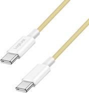 LogiLink USB 2.0 Typ-C Kabel C/m> C/m Nylon 60W gelb (CU0353)