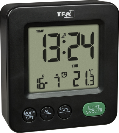 TFA Dostmann 60.2567.01 Funk Wecker Schwarz Alarmzeiten 1 (60.2567.01)