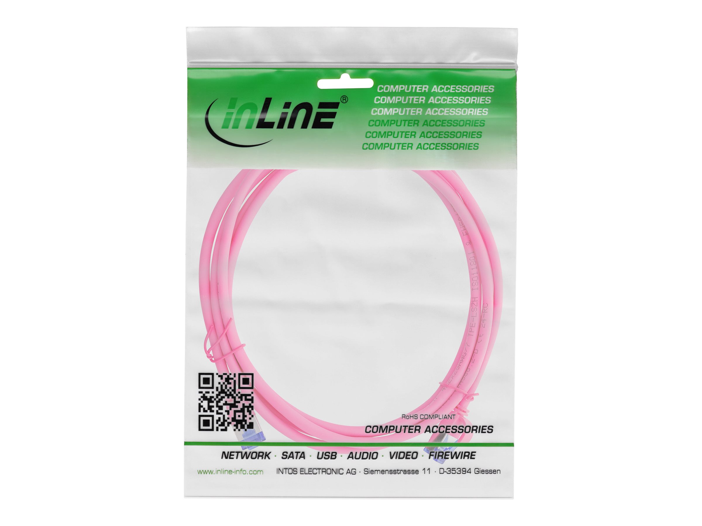 InLine Slim Patchkabel Cat.6A S/FTP 30 m Magenta