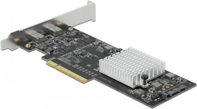 DELOCK PCI Express x8 Karte zu 2x extern SuperSpeed USB 20Gbps USB 3.2 Gen 2x2 USB Type-C Buchse Dua