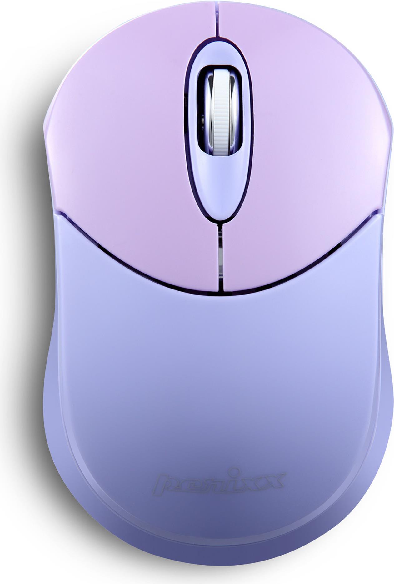 Perixx PERIMICE-802PP Bluetooth-Maus für PC und Tablet schnurlos violett (PERIMICE-802PP)