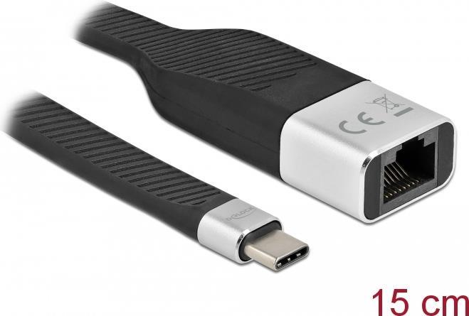 DELOCK FPC Flachbandkabel USB Type-C zu Gigabit LAN 10/100/1000 Mbps 15cm