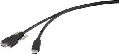 Renkforce USB 3.1 (Gen 1) Anschlusskabel [1x USB-C™ Stecker - 1x USB-C™ Stecker] 1 m Schwarz schraubbar (RF-3773812)