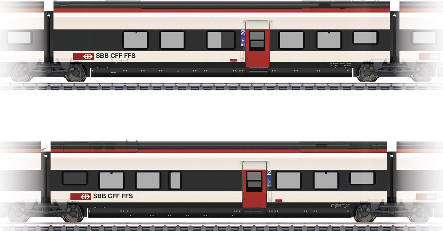 Märklin 43461 H0 Ergänzungsset 1 zu Giruno der SBB B(B11) 2.Klasse und C(B10) 2.Klasse (43461)