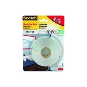 3M Scotch doppelseitiges Spiegel-Montageklebeband, 19mm x 5m stark klebend, Tragkraft: 30 cm für 2 kg, temperatur- - 1 Stück (40031950)