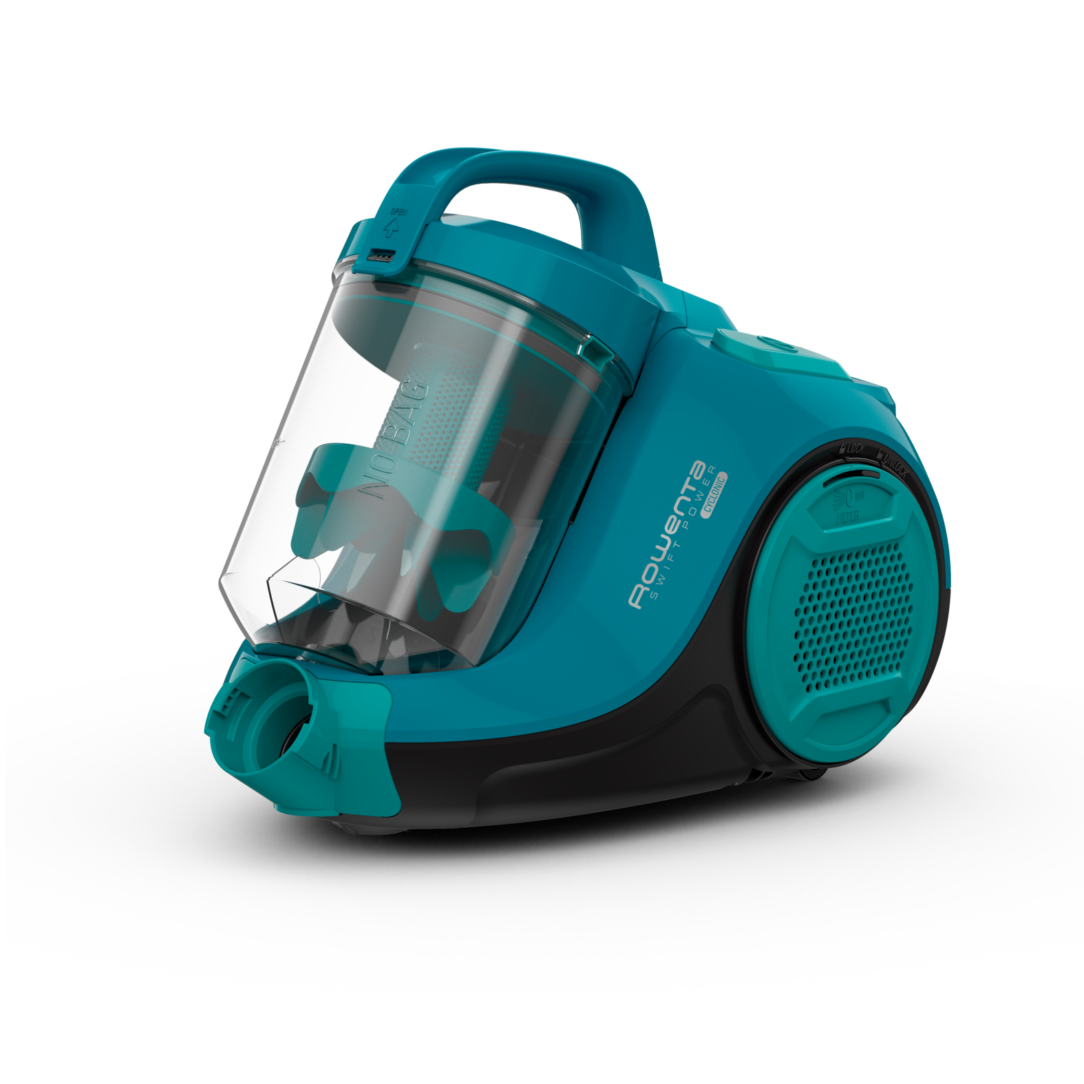 Rowenta Swift Power Cyclonic RO2932EA Bodenstaubsauger 750 W Beutellos Türkis