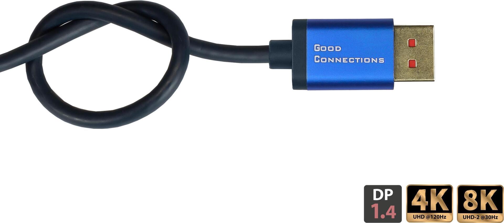 ALCASA Good Connections Kabel SmartFLEX DP1.4   blau 5m