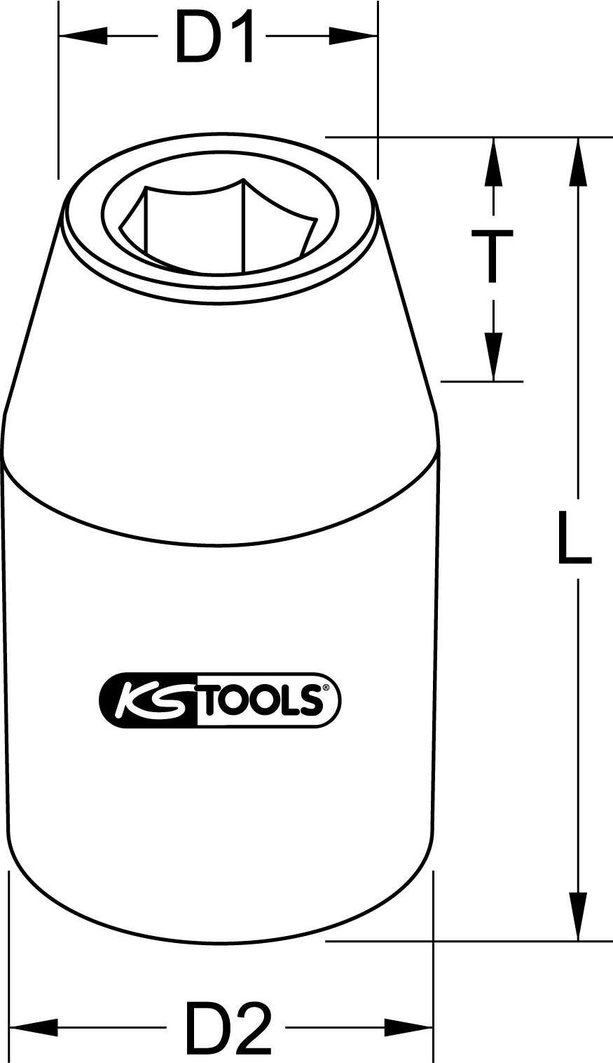KS TOOLS 1/2\" Bit-Adapter-Stecknuss, für Bits 5/16 (911.1253)
