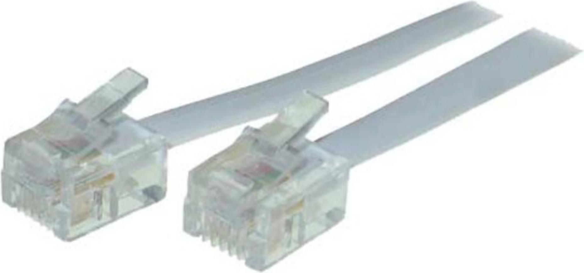 S/CONN maximum connectivity Modular-Anschlußkabel-Western-Stecker 6/4 auf Western-Stecker 6/4, weiß, 15,0m (70095-W)