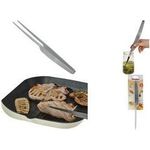 metaltex Brat- und Wendepinzette, Edelstahl, Länge: 300 mm zumm Wenden und Entnehmen, mit geriffeltem Griff für - 1 Stück (204102010)