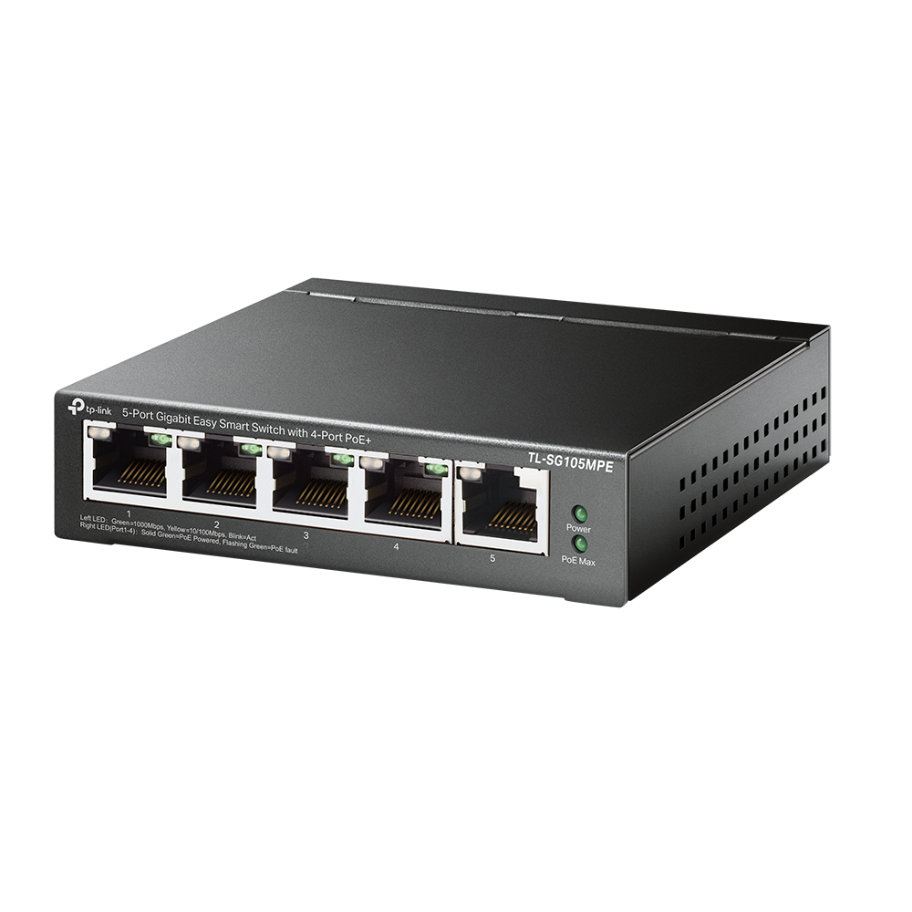 TP-Link TL-SG105MPE 5-Port Gigabit Easy Smart Switch PoE+ Grau