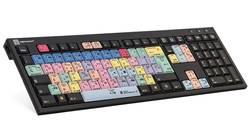 LogicKeyboard Adobe Premiere Pro CC Nero Slim Line AZERTY USB Tastatur Schwarz