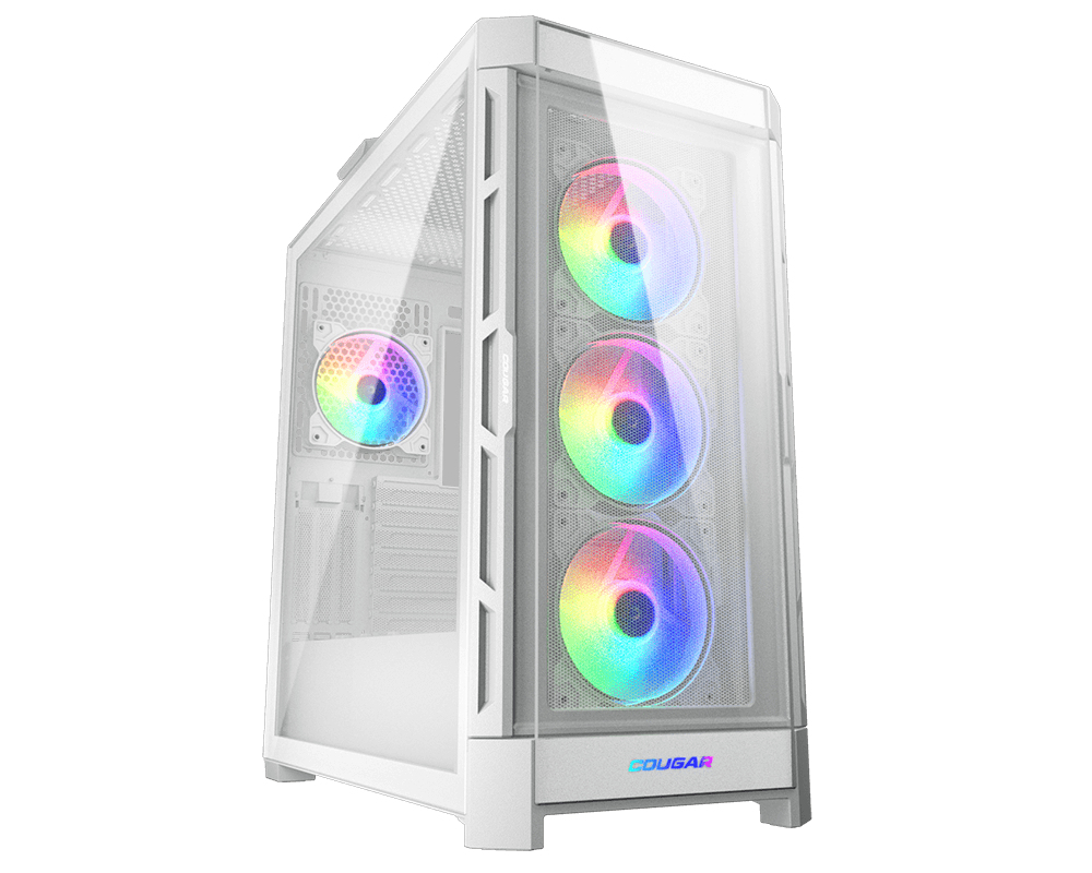 Cougar Duoface Pro RGB Gaming Midi Tower Gehäuse ATX EATX USB-C 3.2 Gen 2 Gehärtetes Glas Weiß